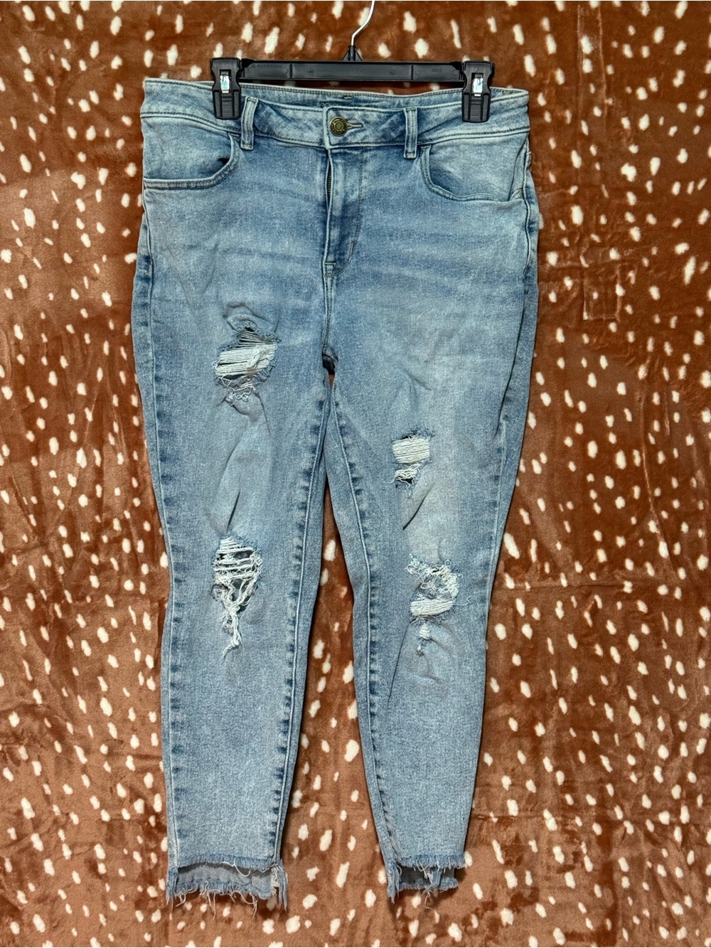 Maurices Light Blue Ripped Skinny Jeans